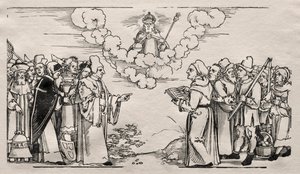 Disputa entre Lutero y un teólogo católico de Hans Sebald Beham