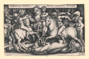 Hércules luchando contra los troyanos de Hans Sebald Beham
