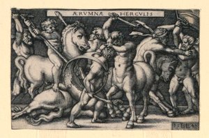 Hércules luchando contra los centauros de Hans Sebald Beham