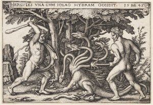 Hércules matando a la Hidra de Hans Sebald Beham