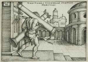 Hércules y Columnas de Gaza de Hans Sebald Beham