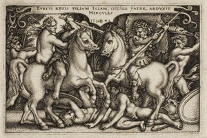 Hércules e Iole, de Los Trabajos de Hércules de Hans Sebald Beham