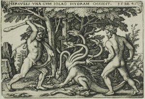 Hércules y la Hidra, de Los Trabajos de Hércules de Hans Sebald Beham