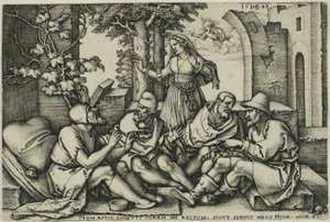 Job Conversando con Sus Amigos de Hans Sebald Beham