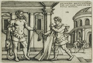 Lichas lleva la prenda de Neso a Hércules, de Los trabajos de Hércules.