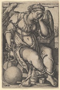 Melancolía, c.1500-50 (grabado) de Hans Sebald Beham