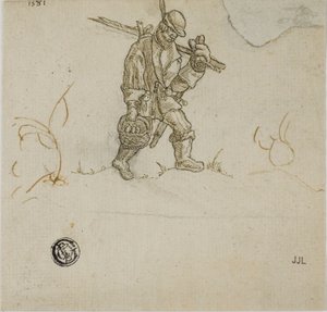 Campesino llevando un cubo de Hans Sebald Beham