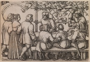 "La fiesta de los campesinos" de la serie "La fiesta de los campesinos o Los doce meses" de Hans Sebald Beham