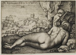 Penitencia de San Juan Crisóstomo de Hans Sebald Beham