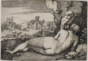 Penitencia de San Juan Crisóstomo de Hans Sebald Beham