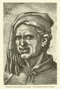 Autorretrato del pintor y grabador alemán Sebald Beham de Hans Sebald Beham