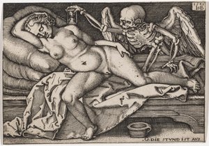 Niña durmiendo y la Muerte, 1548 de Hans Sebald Beham