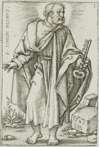 San Pedro, lámina 1 de Los doce apóstoles de Hans Sebald Beham