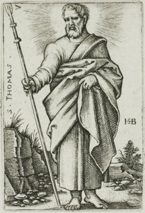 San Tomás, lámina 7 de Los Doce Apóstoles de Hans Sebald Beham