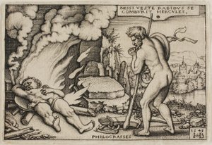 La muerte de Hércules, de Los trabajos de Hércules de Hans Sebald Beham