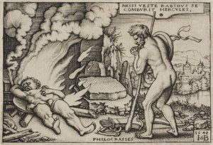 La muerte de Hércules, de Los trabajos de Hércules de Hans Sebald Beham