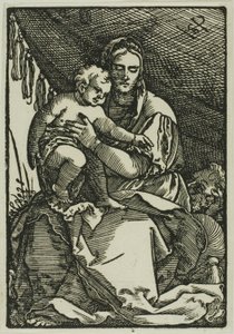 La Sagrada Familia bajo palio de Hans Sebald Beham
