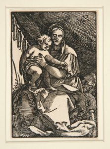 La Sagrada Familia bajo el dosel de Hans Sebald Beham