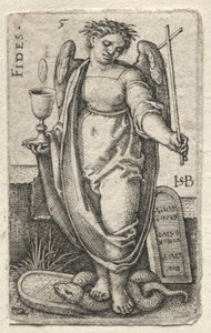 El conocimiento de Dios y las siete virtudes cardinales: Fidelidad - Fides de Hans Sebald Beham