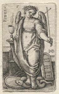 El conocimiento de Dios y las siete virtudes cardinales: Fidelidad - Fides de Hans Sebald Beham