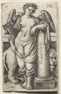 El Conocimiento de Dios y las Siete Virtudes Cardinales: Fortaleza - Fortitudo de Hans Sebald Beham