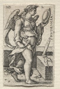 El conocimiento de Dios y las siete virtudes cardinales: Prudencia - Prudencia de Hans Sebald Beham