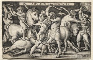 Hércules derrota a los centauros de Hans Sebald Beham