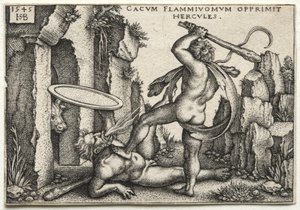 Hércules mata al gigante Caco de Hans Sebald Beham