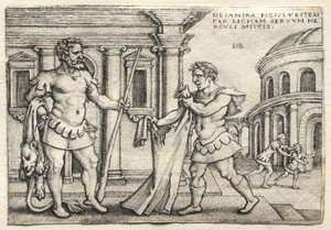 Hércules recibe la prenda empapada en sangre de Nessus de Hans Sebald Beham