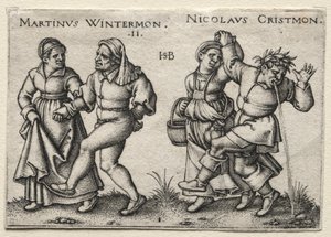 La boda del pueblo: Martinus Wintermon / Nicolaus Cristmon de Hans Sebald Beham