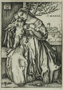 La Virgen y el Niño con el loro de Hans Sebald Beham
