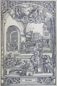 El planeta Mercurio y artistas, eruditos y técnicos, c1535 (grabado) de Hans Sebald Beham