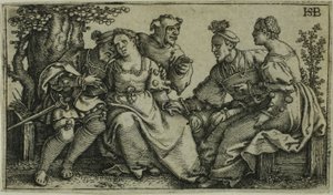 Dos Parejas y el Bufón de Hans Sebald Beham