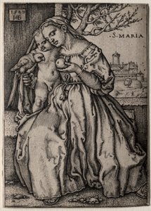 Virgen con el loro de Hans Sebald Beham