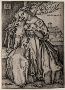 Virgen con el loro, 1549 de Hans Sebald Beham