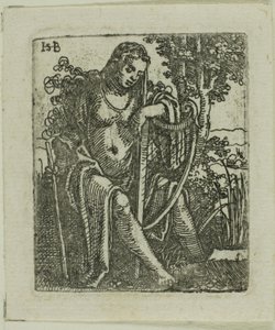 Mujer con un Arpa de Hans Sebald Beham