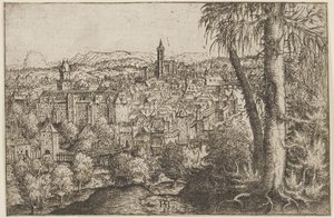Vista de Steyr en el Enns de Hans Sebald Lautensack