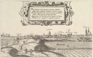 Vista de Núremberg, hacia el este, placa izquierda de Hans Sebald Lautensack