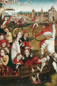 martirio de san Úrsula y sus compañeras (anverso); Mitad inferior de la figura de un santo (reverso) de Hans Siebenbürger