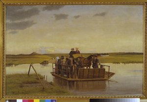 Un ferry sobre el Gudenå de Hans Smidth