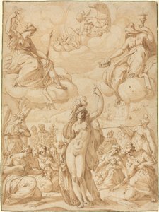 Alegoría de Minerva como la cabeza de las musas de Hans Speckaert