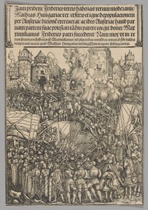 Expulsión de los húngaros, lámina 13 de Escenas históricas de la vida del emperador Maximiliano I del Arco de Triunfo de Hans Springinklee