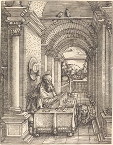 San Jerónimo escribiendo de Hans Springinklee