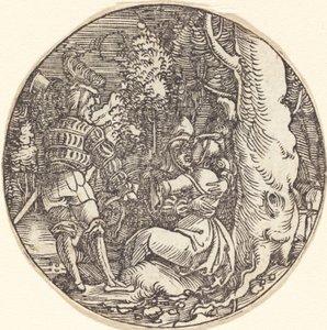 El abrazo (una pareja de amantes junto a un árbol) de Hans Springinklee