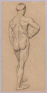 Desnudo masculino visto desde atrás de Hans Thoma