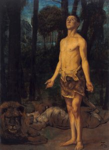 Daniel en el foso de los leones de Hans Thoma