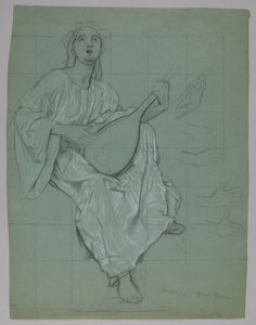 Lutnistka (recto i verso) de Hans Thoma