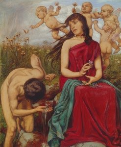 Ninfa de la fuente de Hans Thoma