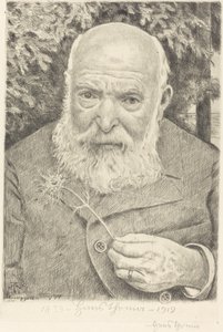 Autorretrato VI con flor de Hans Thoma