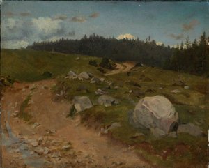 Camino pedregoso al borde del bosque de Hans Thoma